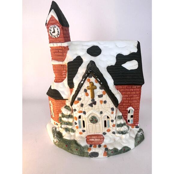 Vintage Dickens Victoria Collection Lighted Church with Original Box 1992 Works - Picture 1 of 15